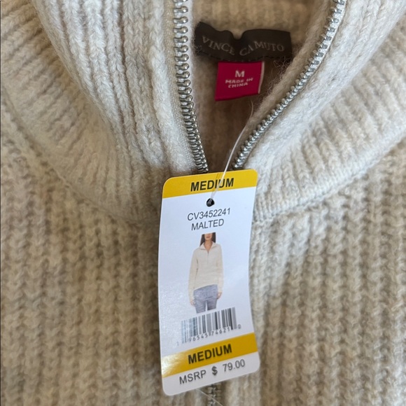 Vince Camuto Half Zip Pullover Soft Knit Sweater - Picture 7 of 8